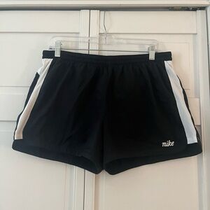 Nike Women's Athletic Shorts in Black with White Stripes